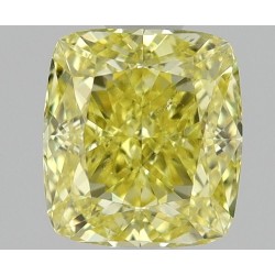 Diament o barwie fantazyjnej szlif poduszkowy brylantowy, 0.5ct, SI2, Fancy Vivid Yellow, GIA 7235424486