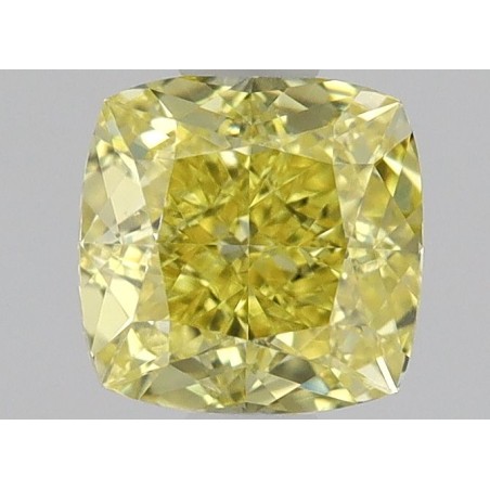 Diament o barwie fantazyjnej szlif poduszkowy brylantowy, 0.45ct, VS2, Fancy Intense Yellow, GIA 5231423967