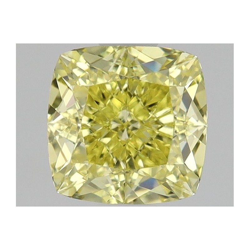 Diament o barwie fantazyjnej szlif poduszkowy brylantowy, 0.6ct, VS2, Fancy Intense Yellow, GIA 5231423938