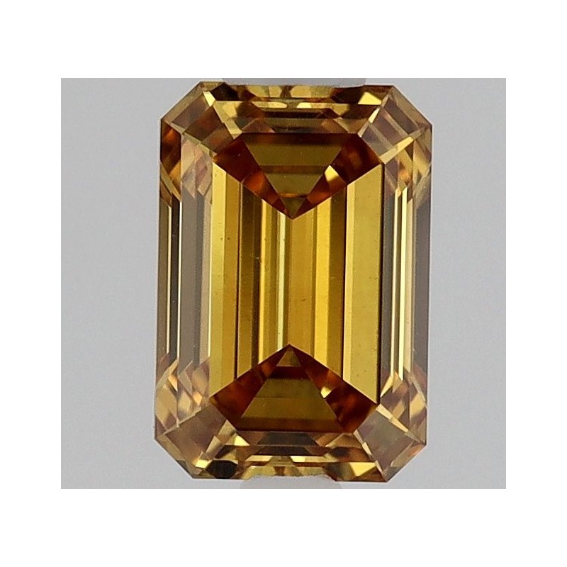 Diament o barwie fantazyjnej szlif szmaragdowy, 0.42ct, VS2, Fancy Vivid Yellow Orange, GIA 5234424041