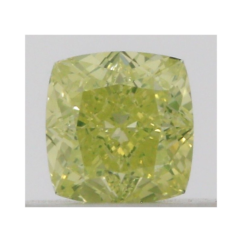 Diament o barwie fantazyjnej szlif poduszkowy brylantowy, 0.35ct, VS1, Fancy Intense Greenish Yellow, GIA 6223946746