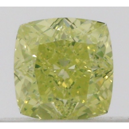 Diament o barwie fantazyjnej szlif poduszkowy brylantowy, 0.35ct, VS1, Fancy Intense Greenish Yellow, GIA 6223946746