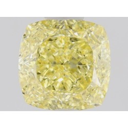 Diament o barwie fantazyjnej szlif poduszkowy brylantowy, 0.6ct, VVS1, Fancy Intense Yellow, GIA 1478139338