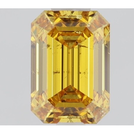 Diament o barwie fantazyjnej szlif szmaragdowy, 0.52ct, SI2, Fancy Vivid Orange Yellow, GIA 2235024222
