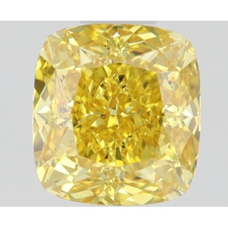 Diament o barwie fantazyjnej szlif poduszkowy brylantowy, 0.5ct, VS1, Fancy Vivid Orangey Yellow, GIA 2478150473