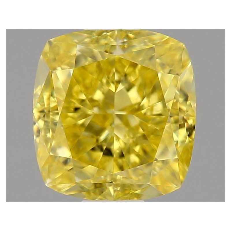 Diament o barwie fantazyjnej szlif poduszkowy brylantowy, 0.8ct, VVS1, Fancy Intense Yellow, GIA 1505252685