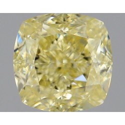 Diament o barwie fantazyjnej szlif poduszkowy brylantowy, 1.5ct, VS1, Fancy Yellow, GIA 1485743239
