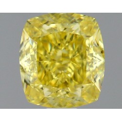 Diament o barwie fantazyjnej szlif poduszkowy modyfikowany, 1.12ct, VS2, Fancy Intense Yellow, GIA 7476145416