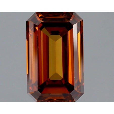 Diament laboratoryjny o barwie fantazyjnej szlif szmaragdowy, 1.67ct, VVS2, Fancy Vivid Brownish Orange, IGI LG732565240
