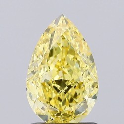 Diament laboratoryjny o barwie fantazyjnej szlif gruszkowy, 1.36ct, VVS2, Fancy Vivid Yellow, IGI LG657422931