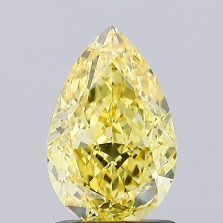Diament laboratoryjny o barwie fantazyjnej szlif gruszkowy, 1.36ct, VVS2, Fancy Vivid Yellow, IGI LG657422931
