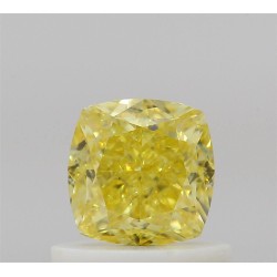 Diament o barwie fantazyjnej szlif poduszkowy brylantowy, 0.75ct, VS2, Fancy Intense Yellow, GIA 7531133258