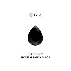 Diament o barwie fantazyjnej szlif gruszkowy, 1.05ct, VVS2, Fancy Black, GIA 6234322258