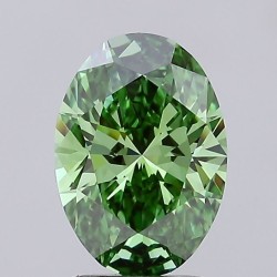 Diament laboratoryjny o barwie fantazyjnej szlif owalny, 1.82ct, VVS2, Fancy Vivid Green, IGI LG724502176
