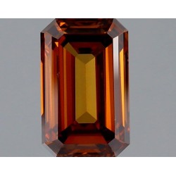 Diament laboratoryjny o barwie fantazyjnej szlif szmaragdowy, 1.67ct, VVS2, Fancy Vivid Brownish Orange, IGI LG732565240