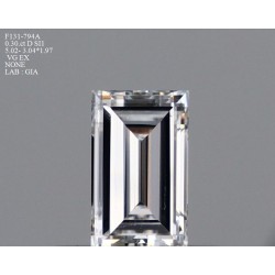 Diament bagietka, 0.3ct, SI1, D, GIA 5423838115