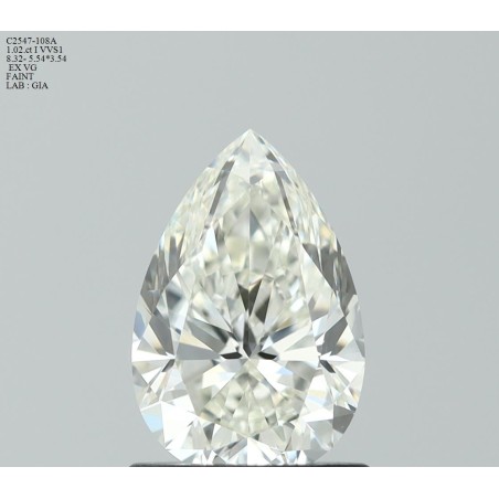 Diament szlif gruszkowy, 1.02ct, VVS1, I, GIA 6535921890