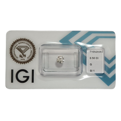 Diament szlif okrągły, 0.5ct, SI1, G, IGI 710529383