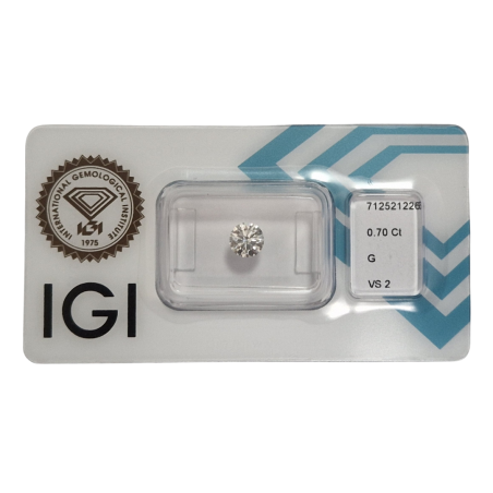 Diament szlif okrągły, 0.7ct, VS2, G, IGI 712521226