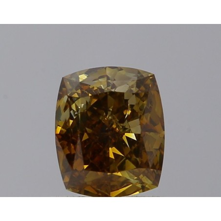 Diament o barwie fantazyjnej szlif poduszkowy brylantowy, 1.01ct, SI1, Fancy Deep Yellow, GIA 7531402116