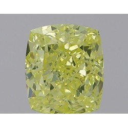 Diament o barwie fantazyjnej szlif poduszkowy brylantowy, 0.54ct, VVS2, Fancy Greenish Yellow, GIA 7536368341