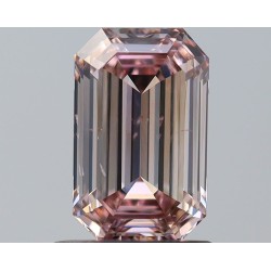 Diament o barwie fantazyjnej szlif szmaragdowy, 1ct, SI2, Fancy Pink Brown, GIA 6522196781