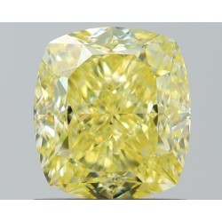 Diament o barwie fantazyjnej szlif poduszkowy brylantowy, 1.51ct, VS2, Fancy Yellow, GIA 6522201196