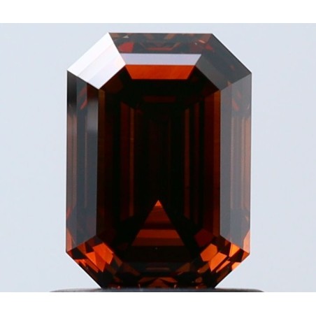 Diament o barwie fantazyjnej szlif szmaragdowy, 1.03ct, VS2, Fancy Dark Orangey Brown, GIA 2231750435