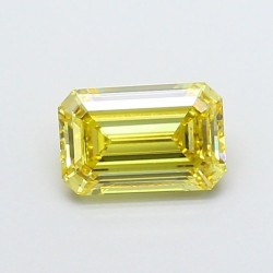 Diament laboratoryjny o barwie fantazyjnej szlif szmaragdowy, 1.8ct, VVS2, Fancy Vivid Yellow, IGI LG724592670