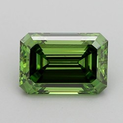 Diament laboratoryjny o barwie fantazyjnej szlif szmaragdowy, 1.48ct, VVS2, Fancy Vivid Green, IGI LG717598797
