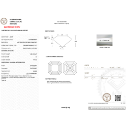 Diament laboratoryjny asscher, 1.0ct, VVS2, D, IGI LG730503384