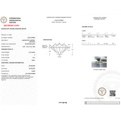 Diament laboratoryjny szlif okrągły, 1.23ct, VS2, E, IGI LG621478843