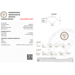 Diament markiza, 1.01ct, I1, M, IGI 715535530