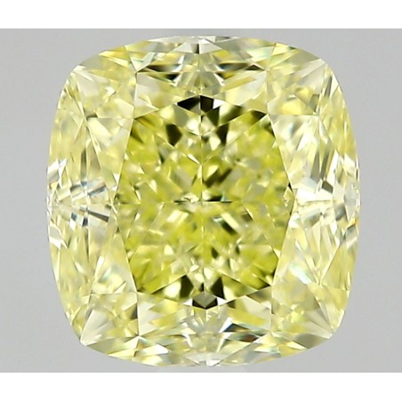 Diament o barwie fantazyjnej szlif poduszkowy modyfikowany, 1.01ct, VS2, Fancy Yellow, GIA 5533725892