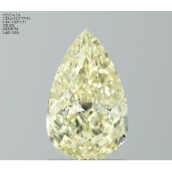 Diament o barwie fantazyjnej szlif gruszkowy, 1.29ct, VVS1, Fancy Light Yellow, GIA 6531515872