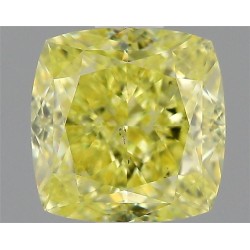 Diament o barwie fantazyjnej szlif poduszkowy modyfikowany, 1.03ct, SI1, Fancy Intense Yellow, GIA 2454595919