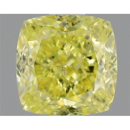 Diament o barwie fantazyjnej szlif poduszkowy modyfikowany, 1.03ct, SI1, Fancy Intense Yellow, GIA 2454595919