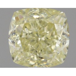 Diament o barwie fantazyjnej szlif poduszkowy brylantowy, 1ct, VVS1, Fancy Light Yellow, GIA 7488405619