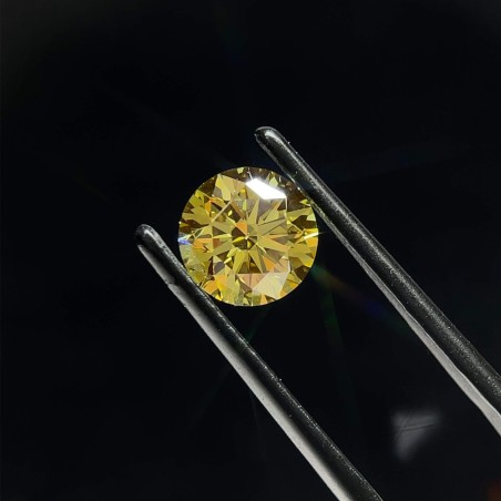 Diament laboratoryjny o barwie fantazyjnej szlif okrągły, 1.38ct, VVS2, Fancy Green Yellow, IGI LG593369851