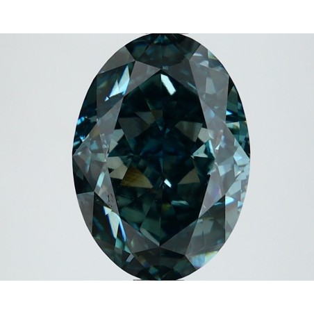 Diament laboratoryjny o barwie fantazyjnej szlif owalny, 2.96ct, VVS2, Fancy Deep Green Blue, IGI LG649407990