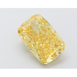 Diament laboratoryjny o barwie fantazyjnej szlif poduszkowy brylantowy, 2.05ct, VVS2, Fancy Intense Yellow, IGI LG633430769