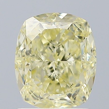 Diament o barwie fantazyjnej szlif poduszkowy brylantowy, 1.58ct, VS2, Fancy Light Yellow, GIA 7486752766