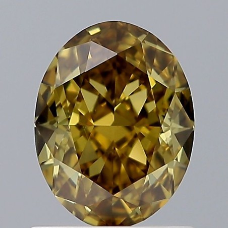 Diament o barwie fantazyjnej szlif owalny, 1.05ct, SI1, Fancy Dark Brown Greenish Yellow, GIA 6342368314