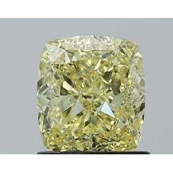 Diament o barwie fantazyjnej szlif poduszkowy modyfikowany, 1.23ct, SI1, Fancy Intense Yellow, GIA 6237378066