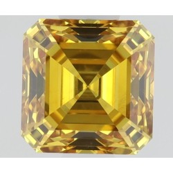 Diament o barwie fantazyjnej szlif szmaragdowy kwadratowy, 0.5ct, SI1, Fancy Intense Orange Yellow, GIA 6237184944