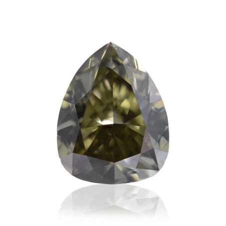 Diament o barwie fantazyjnej szlif gruszkowy, 0.7ct, SI1, Fancy Deep Grayish Greenish Yellow, GIA 6175461975
