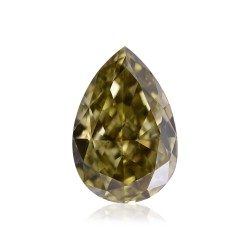 Diament o barwie fantazyjnej szlif gruszkowy, 1.01ct, VS2, Fancy Deep Brownish Greenish Yellow, GIA 5326073181
