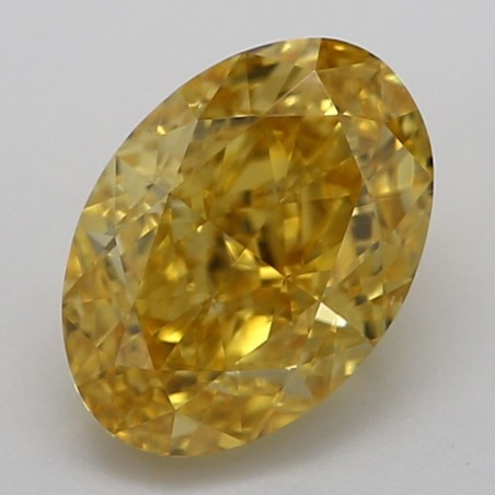 Diament o barwie fantazyjnej szlif owalny, 0.84ct, VS2, Fancy Vivid Orangey Yellow, GIA 2225886297