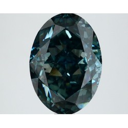 Diament laboratoryjny o barwie fantazyjnej szlif owalny, 2.96ct, VVS2, Fancy Deep Green Blue, IGI LG649407990
