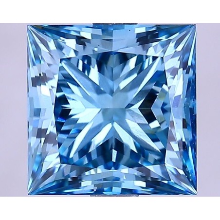 Diament laboratoryjny o barwie fantazyjnej szlif princess, 2.98ct, VVS2, Fancy Vivid Blue, IGI LG627458159